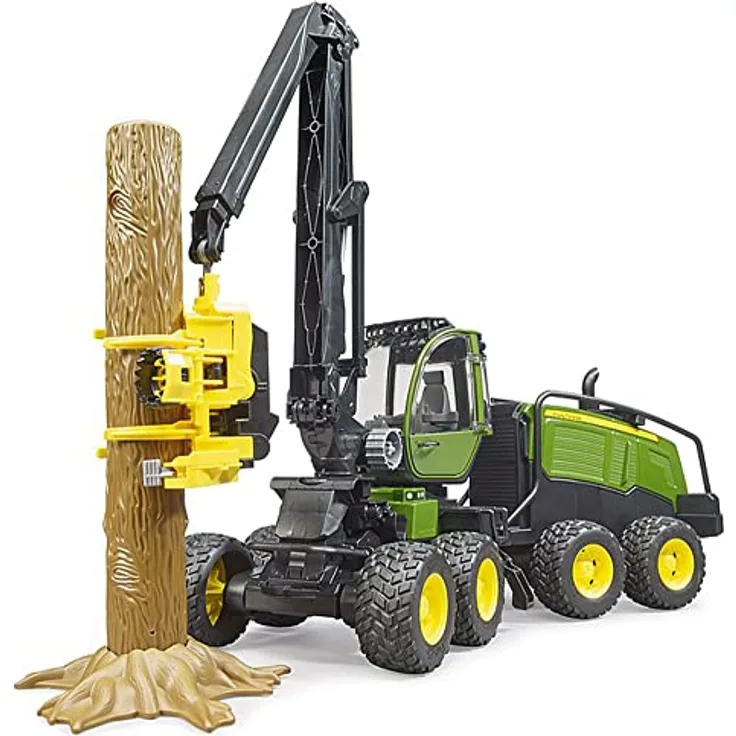 Bruder 02135 'John Deere 1270G Harvester', Spielfahrzeug mit 1 Baumstamm, 1:16, ab 4 Jahren