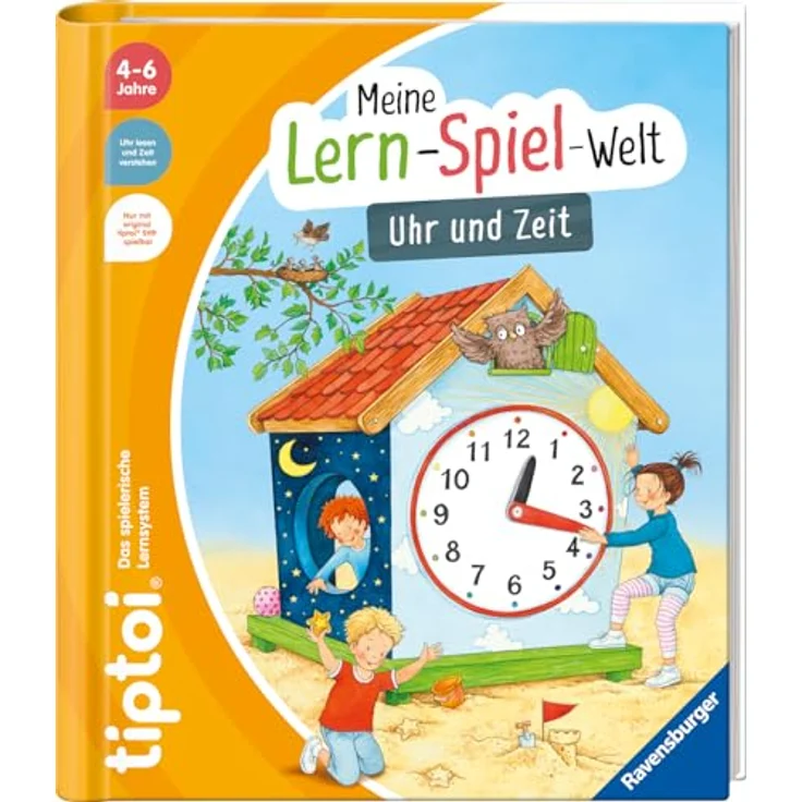 Ravensburger tiptoi® Buch - Meine Lern-Spiel-Welt - Uhr und Zeit mit interaktiven Lerninhalten für das Uhrenlesen – Bild 1