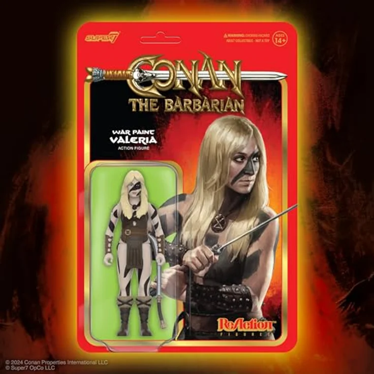 Super7 Conan The Barbarian Reaction Figures Wave 02 - Valeria (War Paint), Actionfigur mit Schwert-Zubehör, 9,5 cm groß – Bild 5