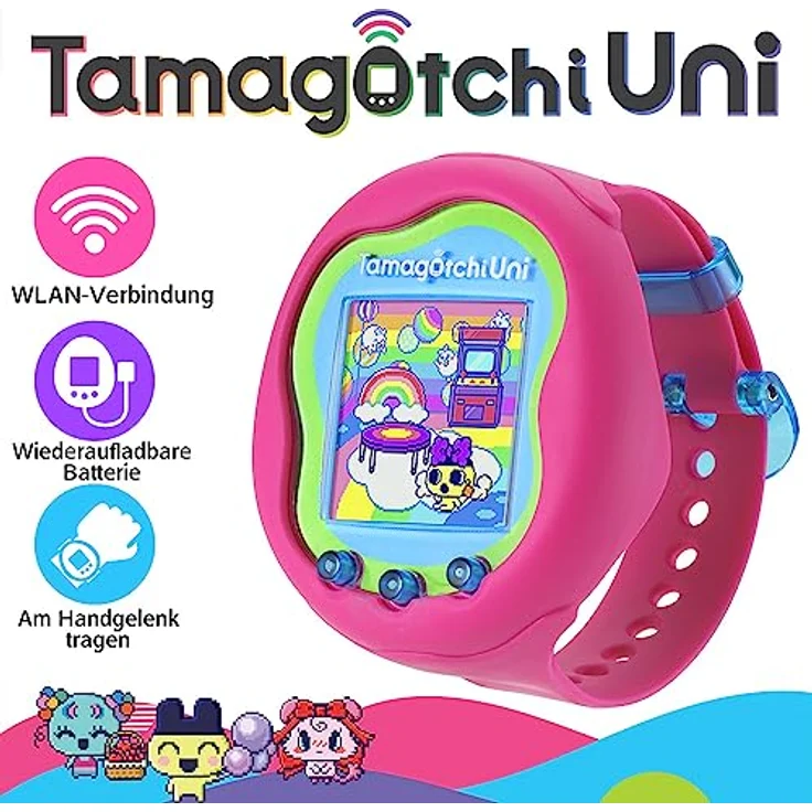 Bandai Tamagotchi Uni, interaktives virtuelles Haustier in multilingualer Version (Deutsch, Spanisch, Französisch, Japanisch, Italienisch, Portugiesisch, Englisch) – Bild 2