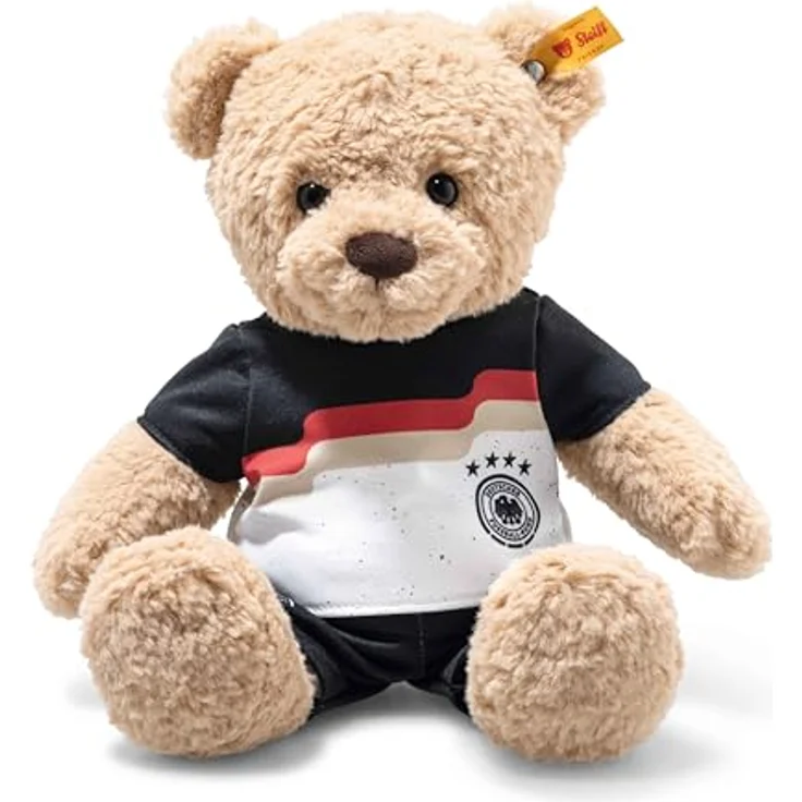 Steiff Ben Teddybär DFB-Edition, 30 cm, beiges Kuscheltier mit Kunststoffaugen für Kinder, Spielkamerad und ideales Geschenk für Fußballfans – Bild 1