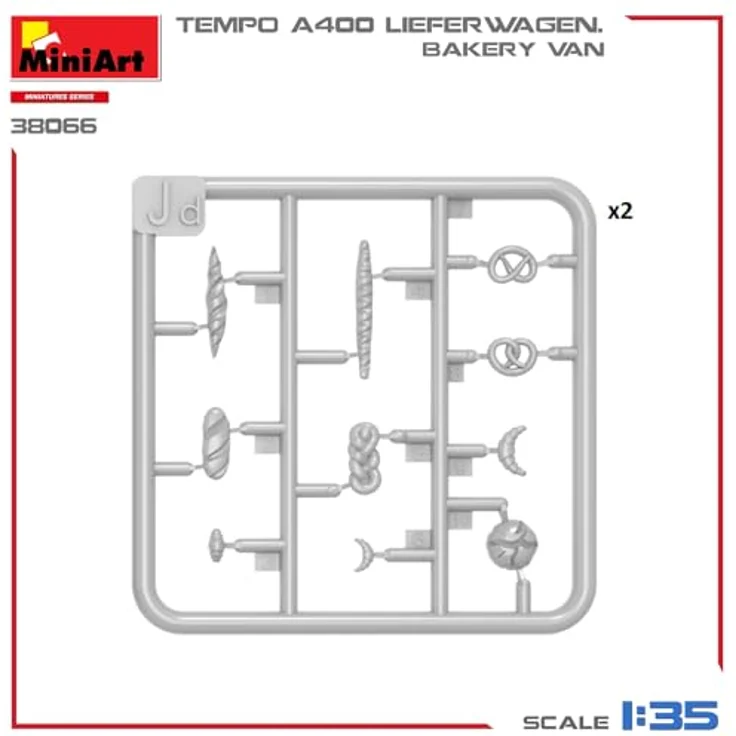 Other 1:35 Tempo A400 Lieferwagen, Modellfahrzeug mit Backwaren und variablen Decals – Bild 13