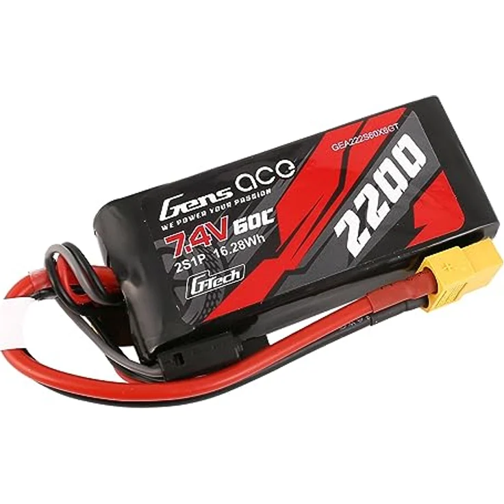 GensAce G-Tech LiPo Akku 2200 mAh 7,4 V 60 C 2S1P XT60, leistungsstarker Akku für ferngesteuerte Fahrzeuge – Bild 3