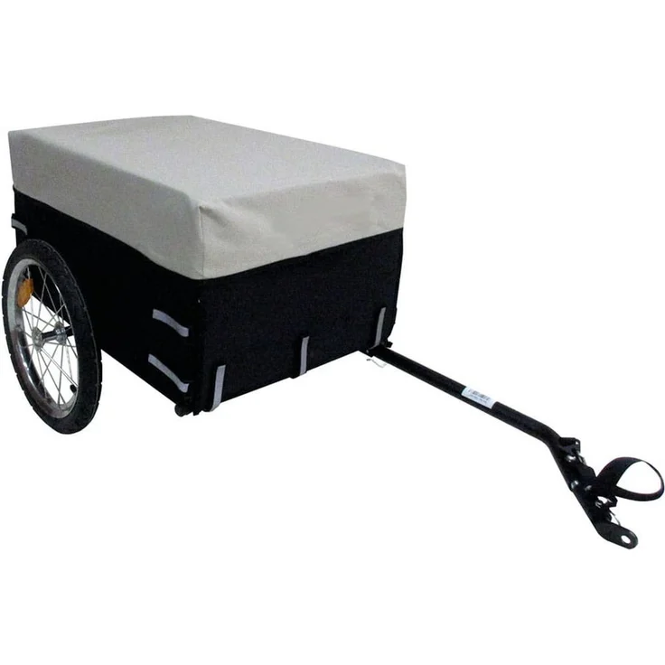 Point Lastenanhänger "T5", Fahrradlastenanhänger mit schwarzem Stahlrahmen, 40 kg zulässiges Gesamtgewicht, 61 x 45 x 33 cm Innenmaß, abnehmbare Wasserabdeckung, schwarze Farbe