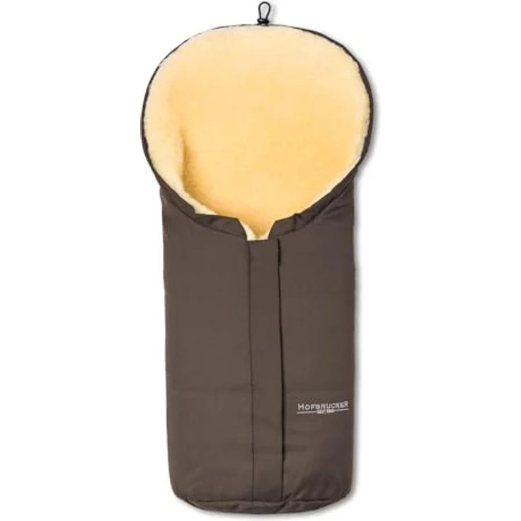 Hofbrucker Lammfell-Fußsack Eskimo für Babyschale, Kinderwagen und Buggy braun, universell einsetzbar – Bild 2