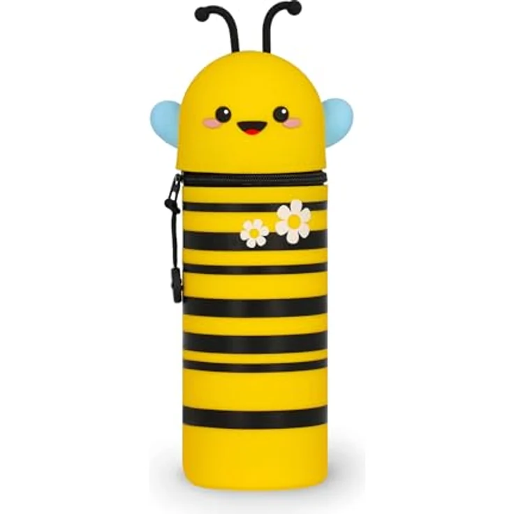 Legami Kawaii 2-in-1 Schulmäppchen, Silikon Federmäppchen und Tischstifthalter, Höhe 18,5 cm, für Buntstifte und Marker – Bild 1