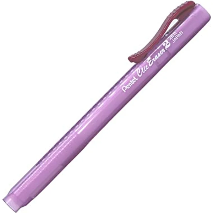 Pentel ZE11T-B "Clic Eraser 2" Radierstift, nachfüllbar mit ZER-2, Gehäuse semi-transparent rot, 1 Stück