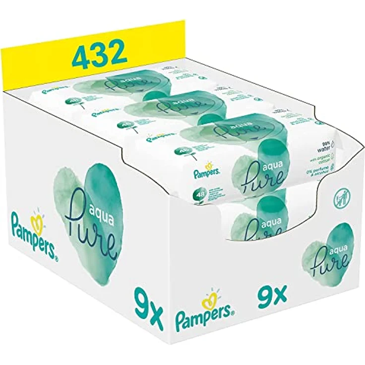 Pampers Aqua Pure 8001841247144 Baby-Feuchttuch Hypoallergen Neutral pH-Wert – Bild 2
