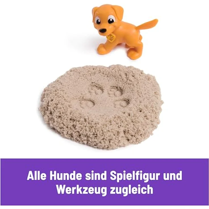 Spin Master Kreativset Kinetic Sand Hunde Park Koffer 680 g, mit 3 interaktiven Hunden und gestaltbarem Park – Bild 4