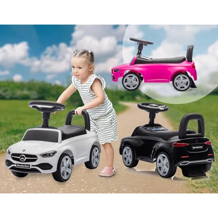Weiss Mercedes-Benz C-Class Rutscher, Kinderfahrzeug mit originalgetreuer Optik, weiss – Bild 7