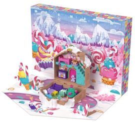 Polly Pocket Spielzeug-Adventskalender, Lebkuchenhaus mit 24 Überraschungsgeschenken und Minipuppe