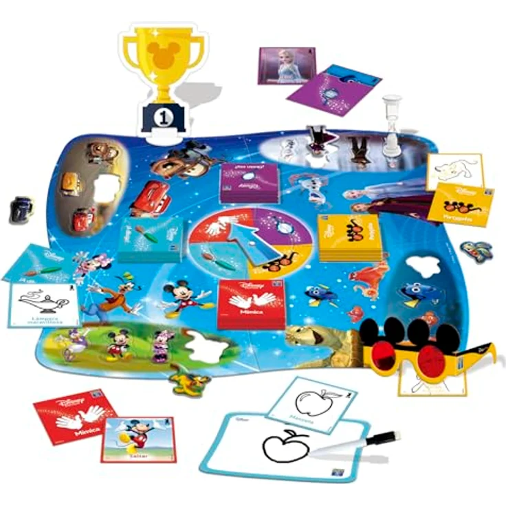 Diset Party & Co. Disney Brettspiel, Familien- und Gesellschaftsspiel ab 4 Jahren mit Mimik, Zeichnen, Fantasie und Erinnerung – Bild 3