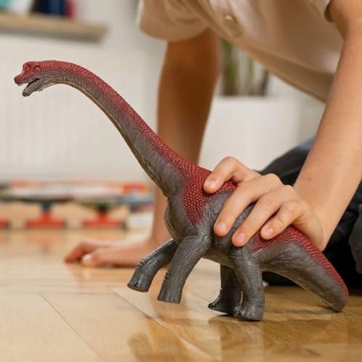 Schleich Brachiosaurus (15044), Dinosaurier mit feuerroter Echsenhaut, 29 x 12 x 17,6 cm – Bild 2