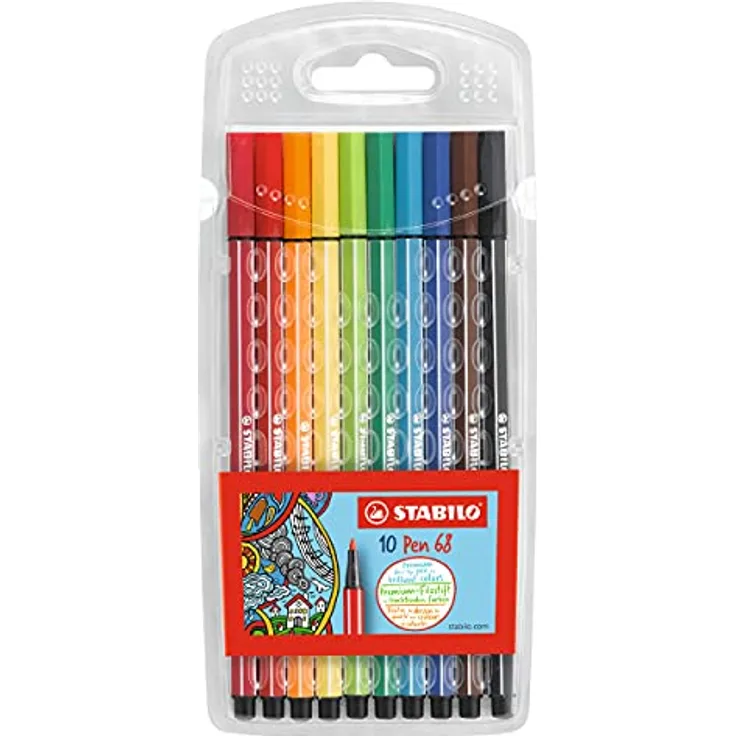 Premium-Filzstift - STABILO Pen 68 - 10er Pack - mit 10 verschiedenen Farben