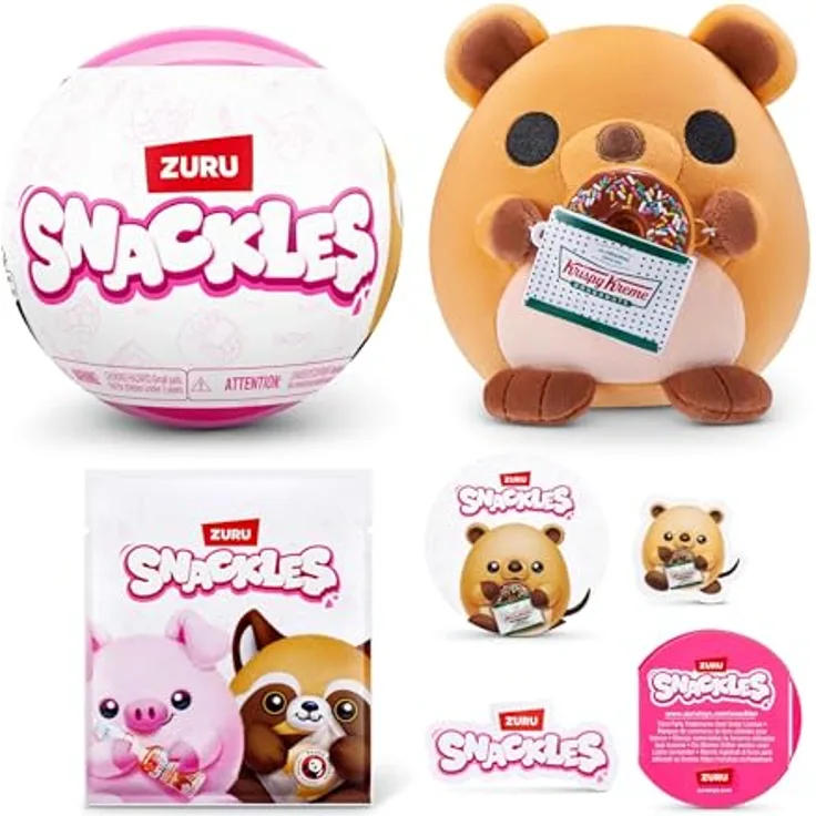 Snackles Plüschspielzeug Serie 3 von ZURU, 13 cm großes Kuscheltier mit Snackmarken-Accessoire, superweicher Plüsch