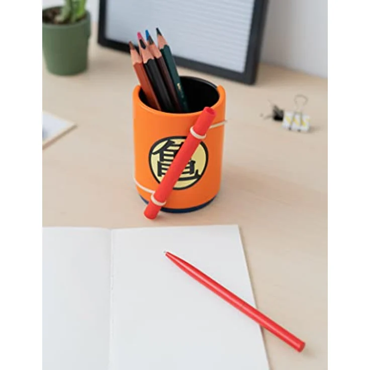 Grupo Erik Stiftehalter Dragonball Z Goku, Schreibtisch Organizer mit oranger Kugelschreiber, 7,9 x 8 x 11 cm, offizielles Dragon Ball Merchandise – Bild 5