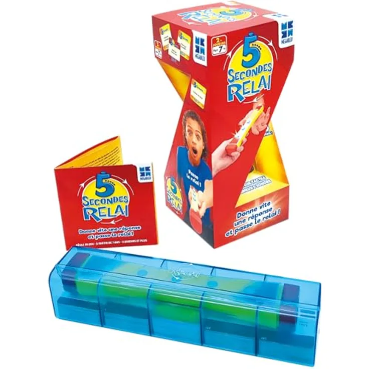 Megableu 5 Secondes Relais, Brettspiel für 2-10 Spieler, ab 8 Jahren, Staffelversion des 5-Sekunden-Spiels