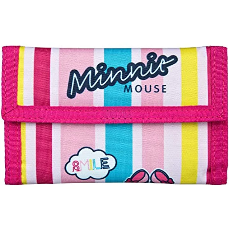 Undercover Disney Minnie Mouse Geldbörse, mit Klettverschluss, Kartenfächer und Münzfach, ca. 9 x 14,5 x 0,5 cm, bunt, klassisch
