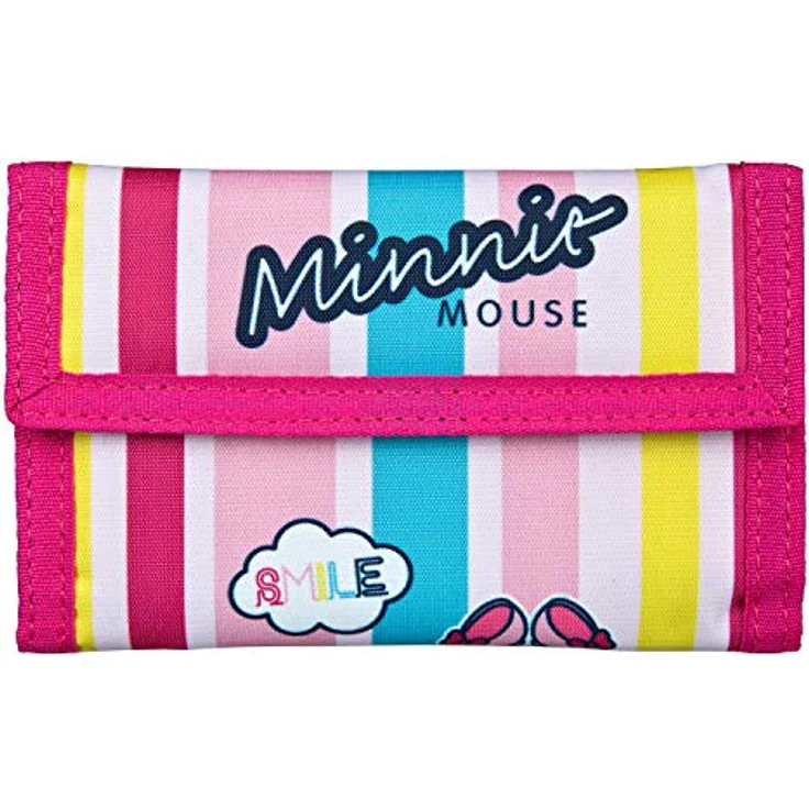 Undercover Disney Minnie Mouse Geldbörse, mit Klettverschluss, Kartenfächer und Münzfach, ca. 9 x 14,5 x 0,5 cm, bunt, klassisch – Bild 1