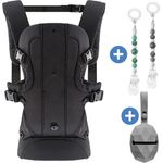 Fillikid Babytrage Walk 4in1, Schwarz, Kindertrage mit 4 Tragemöglichkeiten für Babys & Kleinkinder (3,5-15 kg)