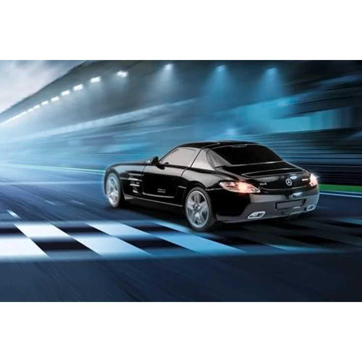 Carson 500404310 Mercedes Benz SLS AMG 1:24, ferngesteuertes Auto mit 2.4G Steuerung, LED-Beleuchtung, 60 Minuten Fahrzeit, schwarz – Bild 4