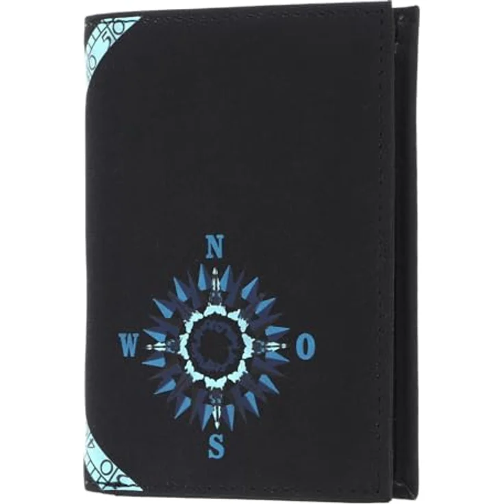 Oxmox Geldbörse New Cryptan RFID Protect Kombibörse Windrose Print Cyan Black, Kinderportemonnaie mit strapazierfähigem Design und wasserabweisendem Material – Bild 1