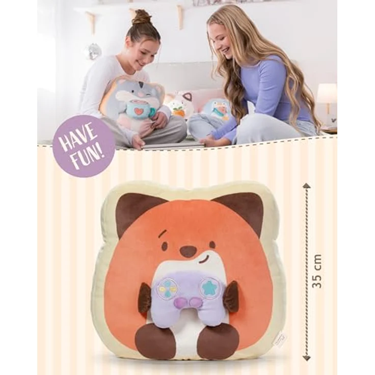 NICI Kuscheltier Fuchs Geeks mit Spielkonsole, 35x33x12cm, braun - Weiches mymochi Plüschtier für Kuscheln und Deko, kinderfreundliches Geschenk für Groß und Klein | 62394 – Bild 4
