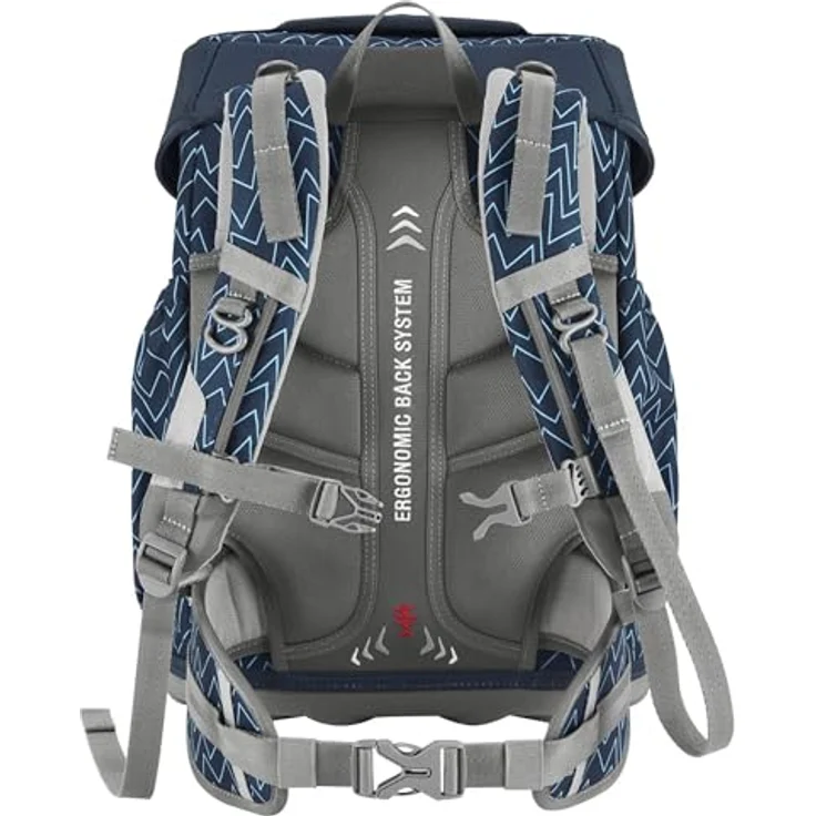 Step by Step Basis Schulranzen-Set „Blue Lines“, 4-teilig, ergonomischer Tornister 20L, blau, mit Reflektoren, Hüft- und Brustgurt, für Kinder ab der 1. Klasse – Bild 4