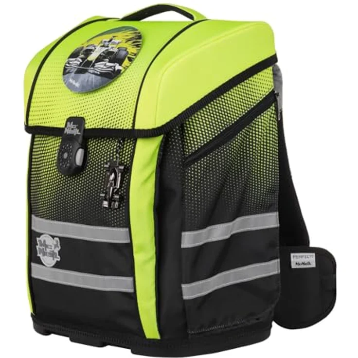 McNeill Schulranzen-Set PERFECTO, GRADIENT LEMON, ergonomisch, ClickFlex-Rückensystem, 22 l Volumen, 5-teilig mit Reflektoren – Bild 4