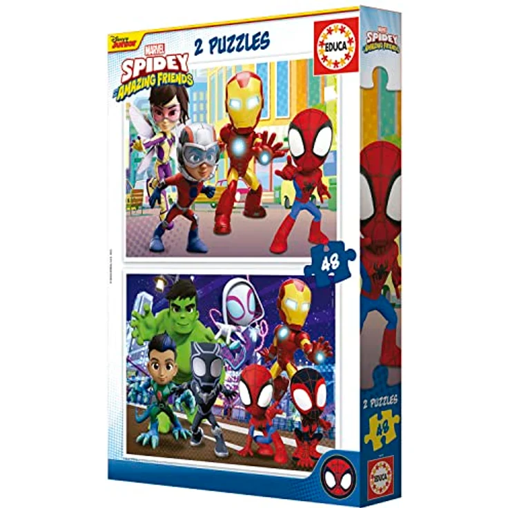 Educa - Puzzle 2x48 Teile für Kinder ab 4 Jahren | Spidey und Seine Super-Freunde, FSC-zertifiziertes Kinderpuzzle, Marvel, Spiderman (19678) – Bild 4