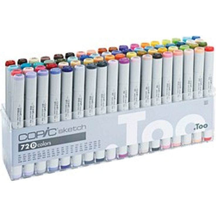 COPIC® Sketch D Layoutmarker-Set, 72 farbsortierte Marker mit 1,0 + 6,0 mm Spitzen, geruchsarm und wasserfest