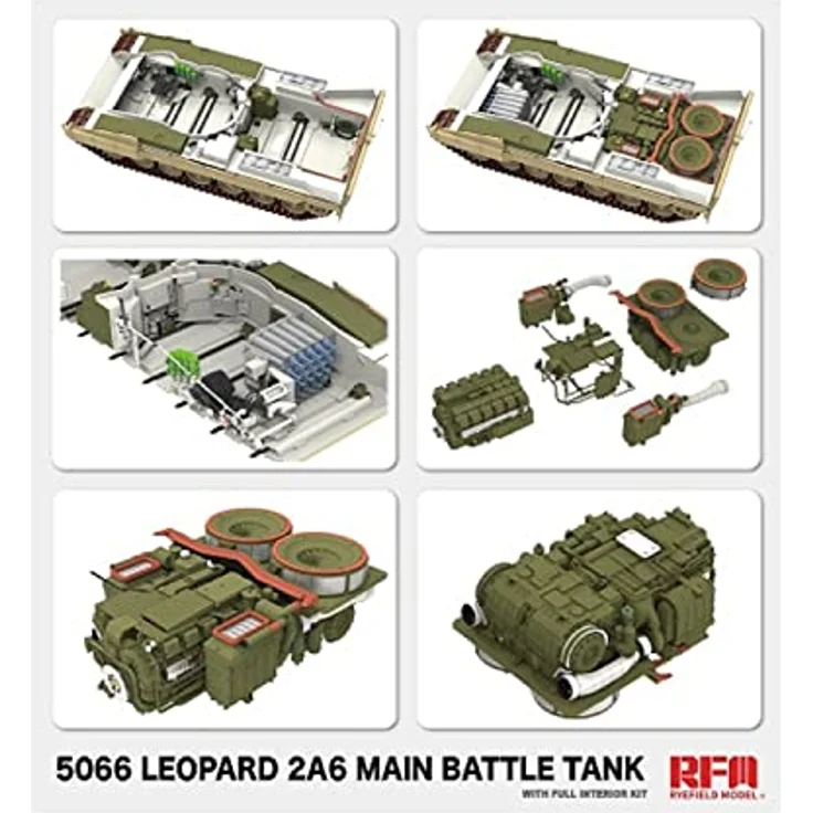 Rye Field Model Leopard 2A6, Hochdetailliertes Modell eines Hauptkampfpanzers mit Vollständigem Innenraum  – Bild 4