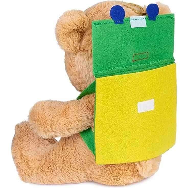 BRUBAKER Kuscheltier Teddybär "Travel Buddy" - 25 cm Glücksbringer für Reisende mit Rucksack - Beige/Hellbraun – Bild 3