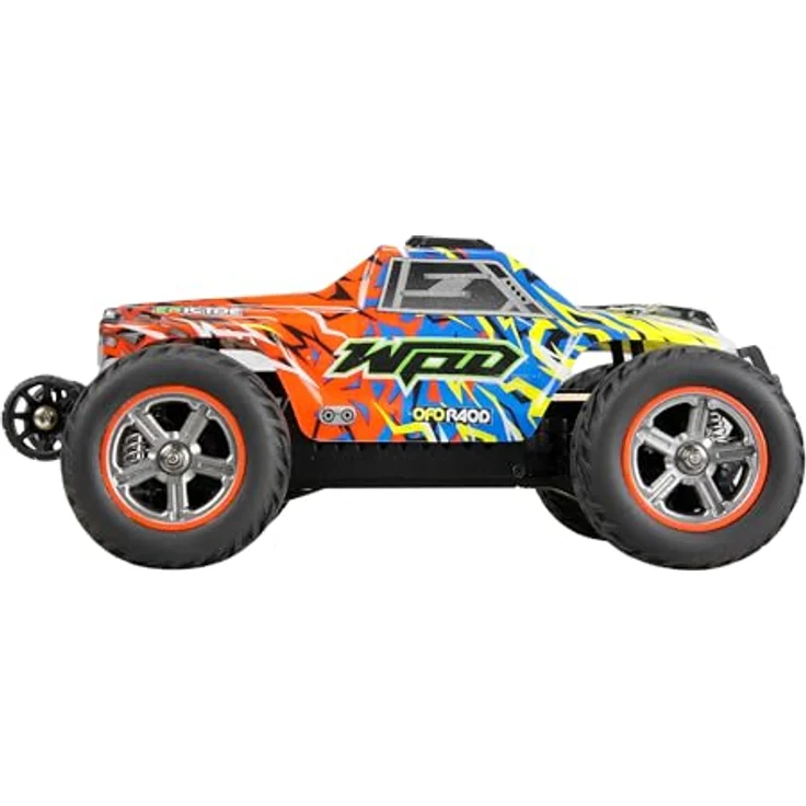 Amewi MAX20 Monstertruck Brushed 50km/h 4WD 1:20 RTR, blau/orange, mit Aluminium Skidplates, LED-Beleuchtung und Überschlagschutz – Bild 3