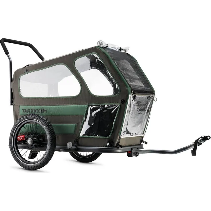 taXXi Fahrradhundeanhänger Dog M Dark Grey/Dark Green, für kleine bis mittlere Hunde bis 25 kg, mit Federung - Preisvergleich
