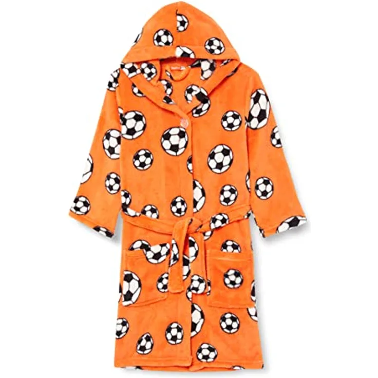 Playshoes Jungen Fleece-Bademantel Fußball 340151, 39 - Orange, 98-104 - Preisvergleich