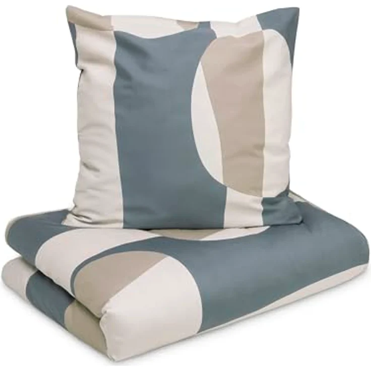 s.Oliver Mako Satin Bettwäsche 135x200 cm, 100% Baumwolle, grau, anschmiegsam mit Reißverschluss, 2-teilig – Bild 1