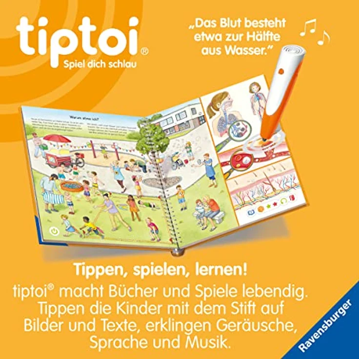 Ravensburger tiptoi® Wieso? Weshalb? Warum? Alles über den Körper, Lernbuch für Kinder ab 4 Jahren, 16 Seiten – Bild 4