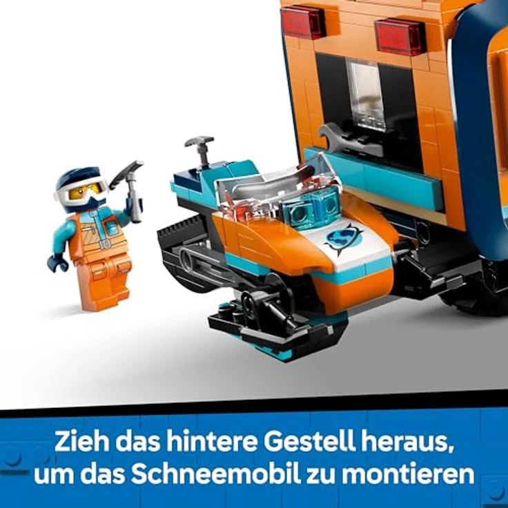 LEGO City 60471 Arktis-Truck mit Labor, 6-rädrig, inkl. 5 Mini-Figuren und Schneemobil, Mehrfarbig – Bild 5