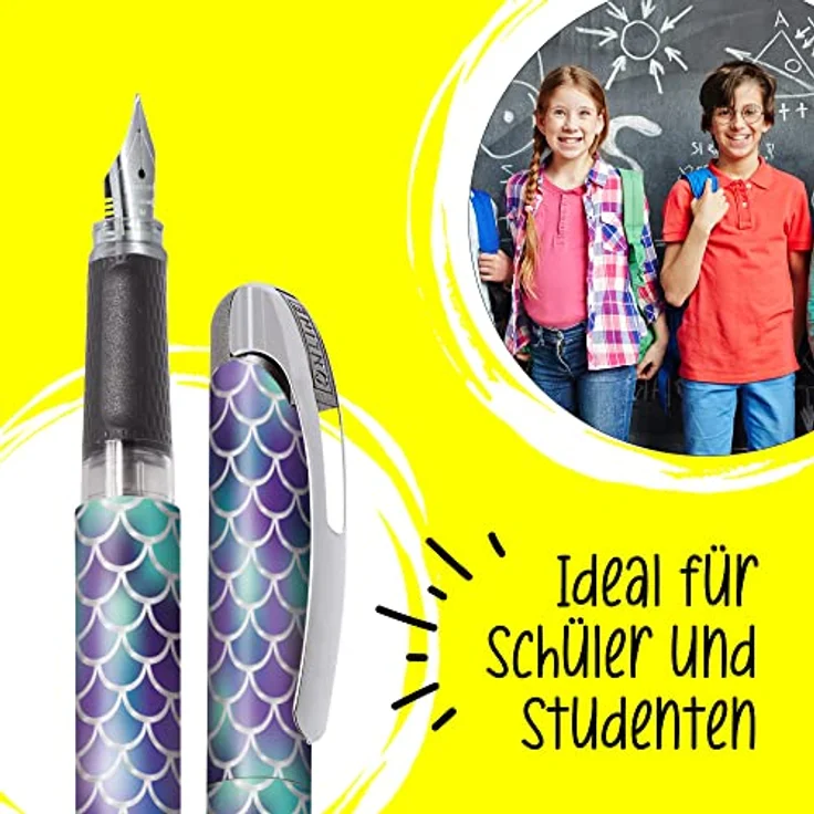Online Pen Füller College Füllhalter, ergonomisch, ideal für die Schule, hergestellt in Deutschland, Blau – Bild 5