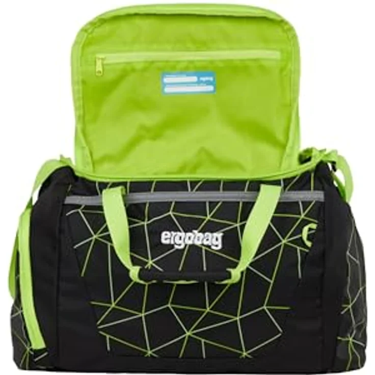 ergobag Sporttasche Sportbag Lumi-Edition, Kindersporttasche in CyBär Race (schwarz / neongrün / grau) – Bild 2
