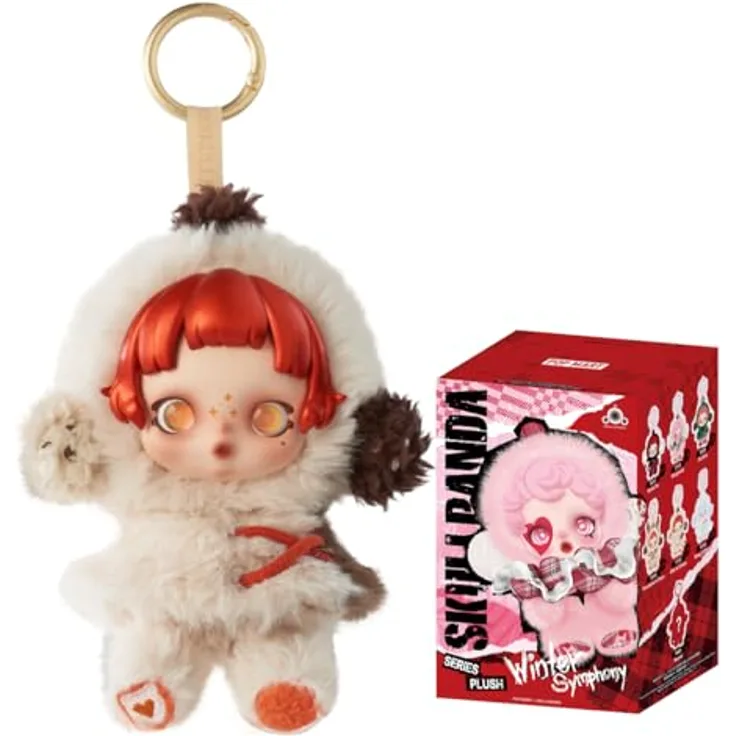 POP MART SKULLPANDA Winter Symphony Series Plush, Sammelfigur aus kunstvollem PVC, ca. 13,5 cm hoch, ideales Geschenk