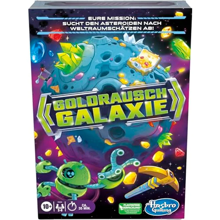 Hasbro Gaming Goldrausch Galaxie, Strategie-Kartenspiel für Familien, Kinder, Jugendliche und Erwachsene, für 2–6 Spieler, Weltraumschätze sammeln, High-Tech-Werkzeug nutzen