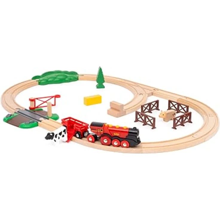 BRIO® Rote Lola Bauernhof Zugset, 24-tlg. Spielzeug-Eisenbahn mit Batterielok, FSC®-zertifiziert – Bild 13