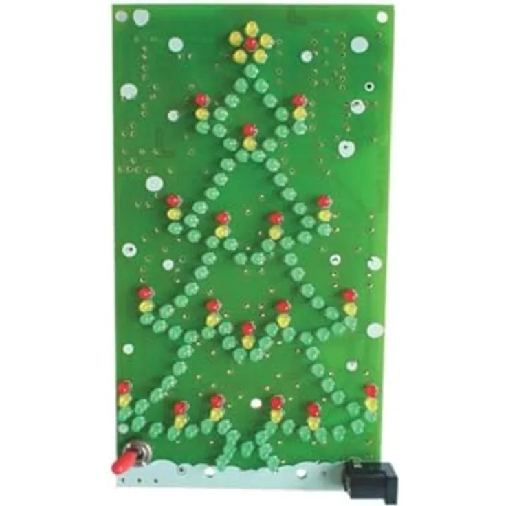 Whadda Lötbausatz, DIY, Luxus Weihnachtsbaum, 134 LEDs, 18 blinkende Kerzen, EIN/Aus Schalter, Experimentierkasten