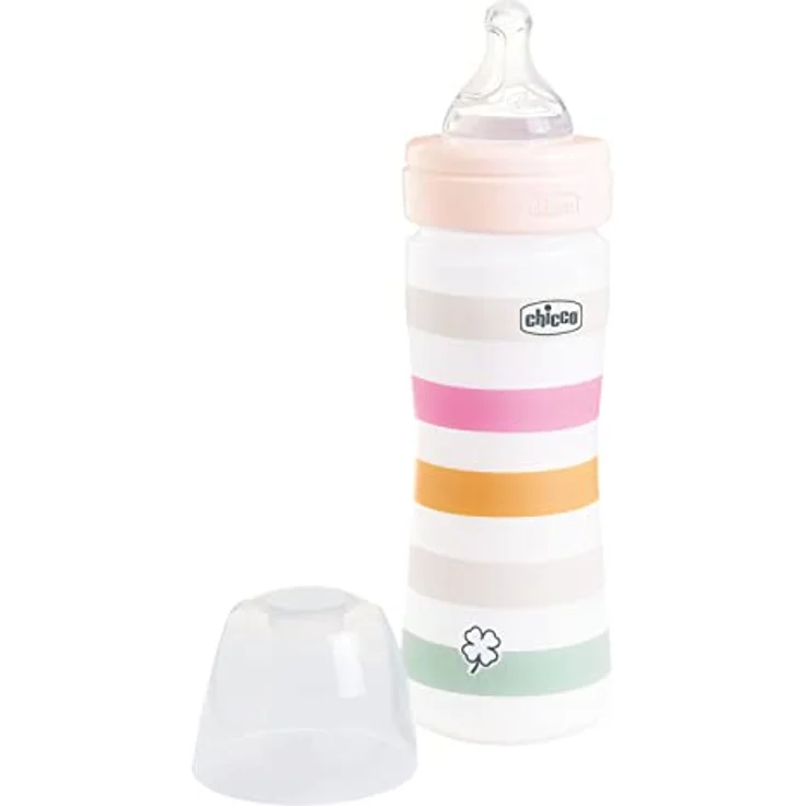 CHICCO BABYFLÄSCHCHEN WELL-BEING, 250ML, MITTLERER FLUSS, 2M+ SILIKON, WEISS – Bild 2