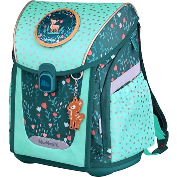 McNeill Schulranzen Set PRIMO 9tlg. (DEARY), leichter Ranzen mit ergonomischem Rückensystem, 19 L, Deary-Blumendesign, inkl. Zubehör – Bild 3