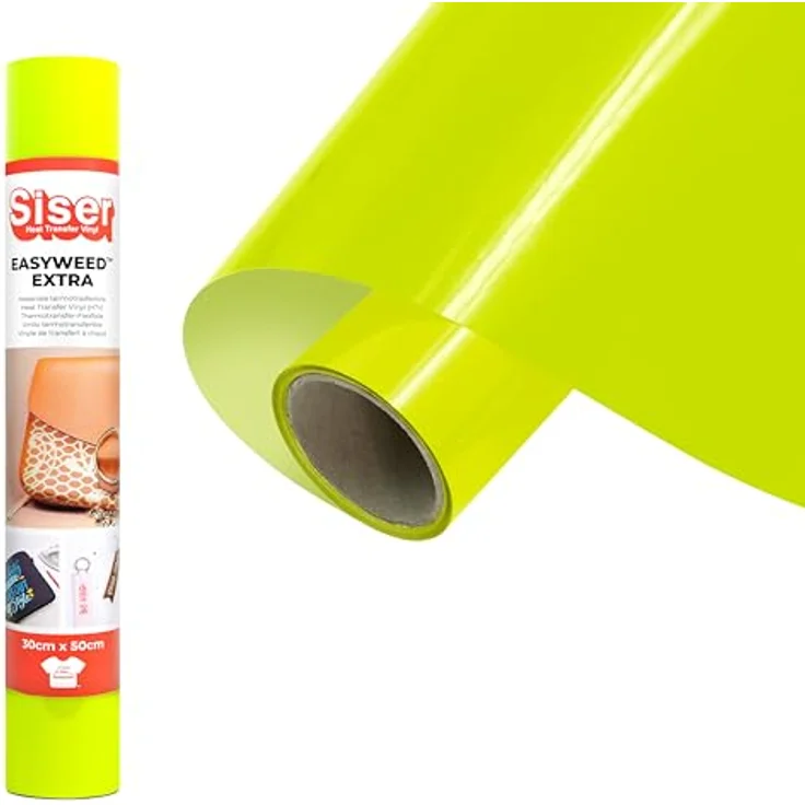 Siser® P.S. Film Extra EasyWeed Transferfolie für Schneideplotter, neon, 30,0 x 50,0 cm, PVC-frei, speziell für Nylon und schwierige Materialien – Bild 1