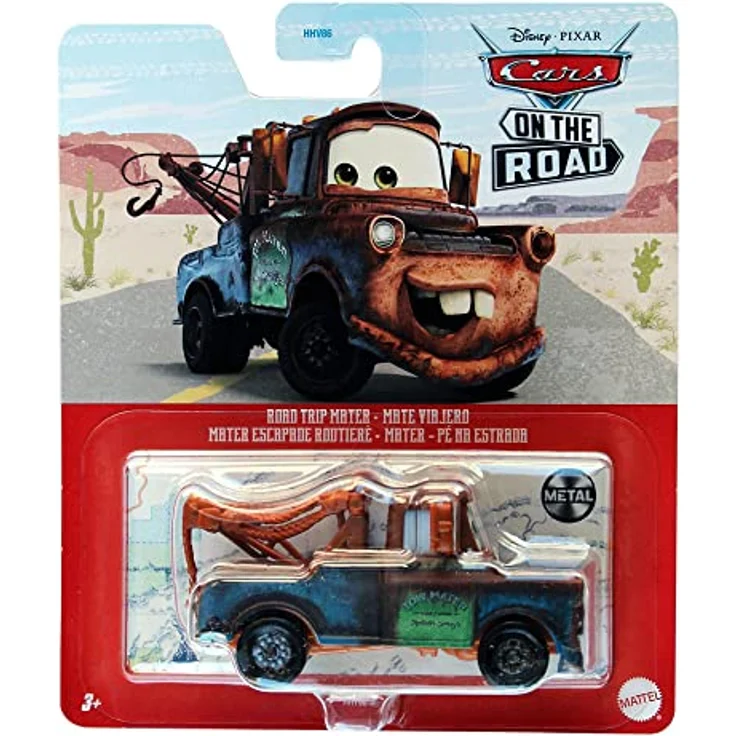 Disney Cars Spielzeug-Rennwagen Mater Road Trip HHT96 1:55 Autos Mattel Fahrzeuge, Hook On the Road-Version, Metall, ab 3 Jahren – Bild 2