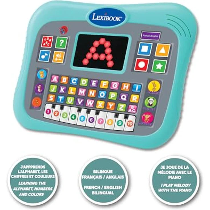 Lexibook Interaktives Tablett für Kinder, Lernspiel mit LED-Beleuchtung und mehrsprachiger Unterstützung, bunt – Bild 2